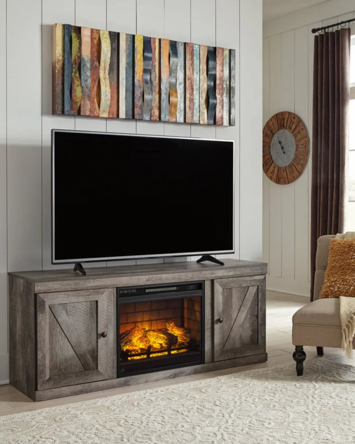 Gray TV Stand 60" L