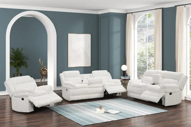 Heaven- White 3pc Reclining Set