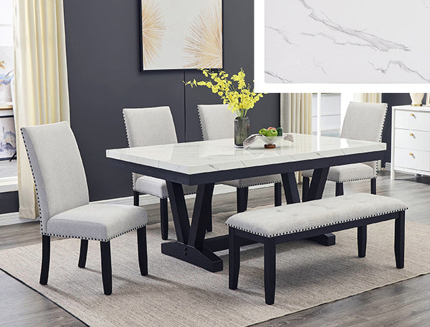 VANCE FAUX TBL/SIDE CHAIRS,BENCH