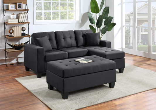 Naomi Linen - Reversible Sectional & Ottoman